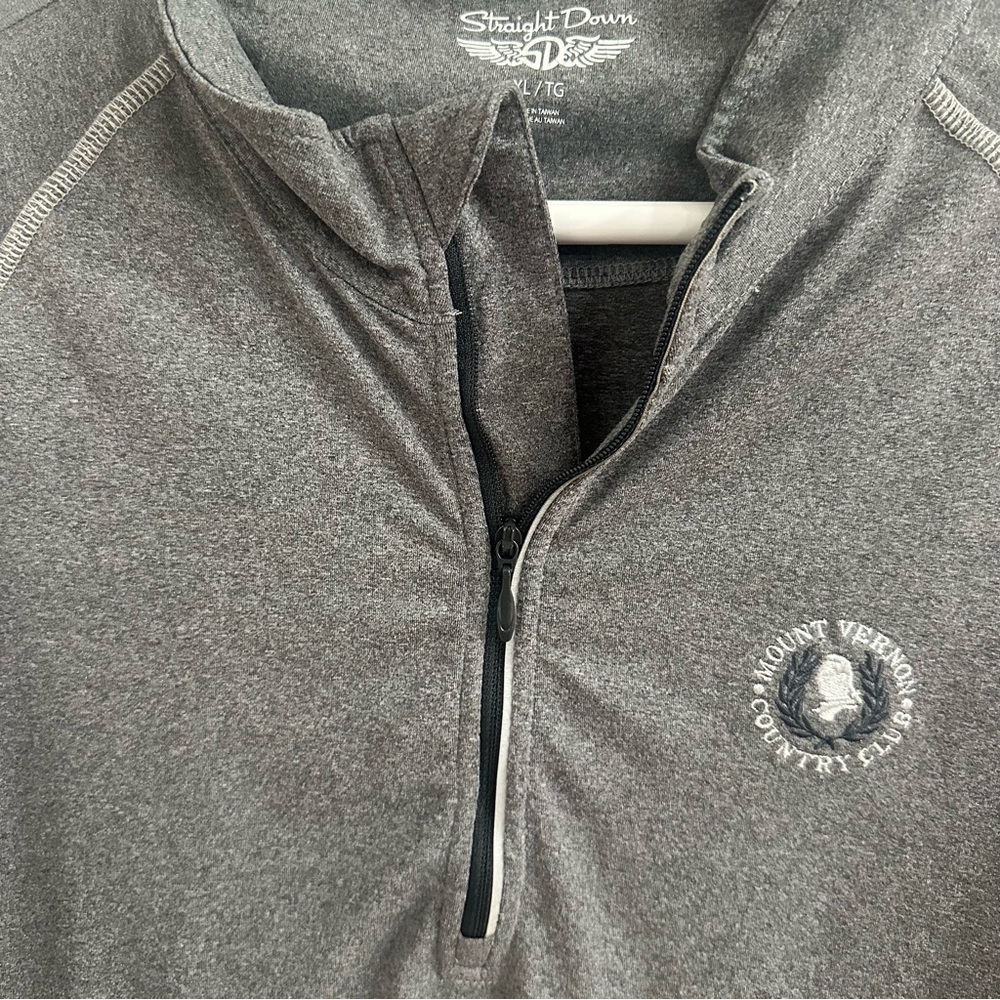 Straight Down Mount Vernon Country Club Quarter Zip Pullover Gray Mens XL - Picture 5 of 8